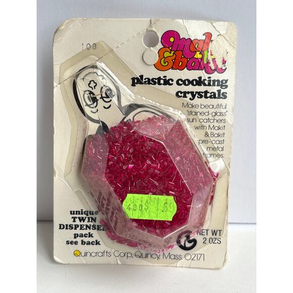 Vintage Makit & Bakit Hot Pink Magenta Baking Crystals – Open Pack (~85% Full) - Picture 1 of 2